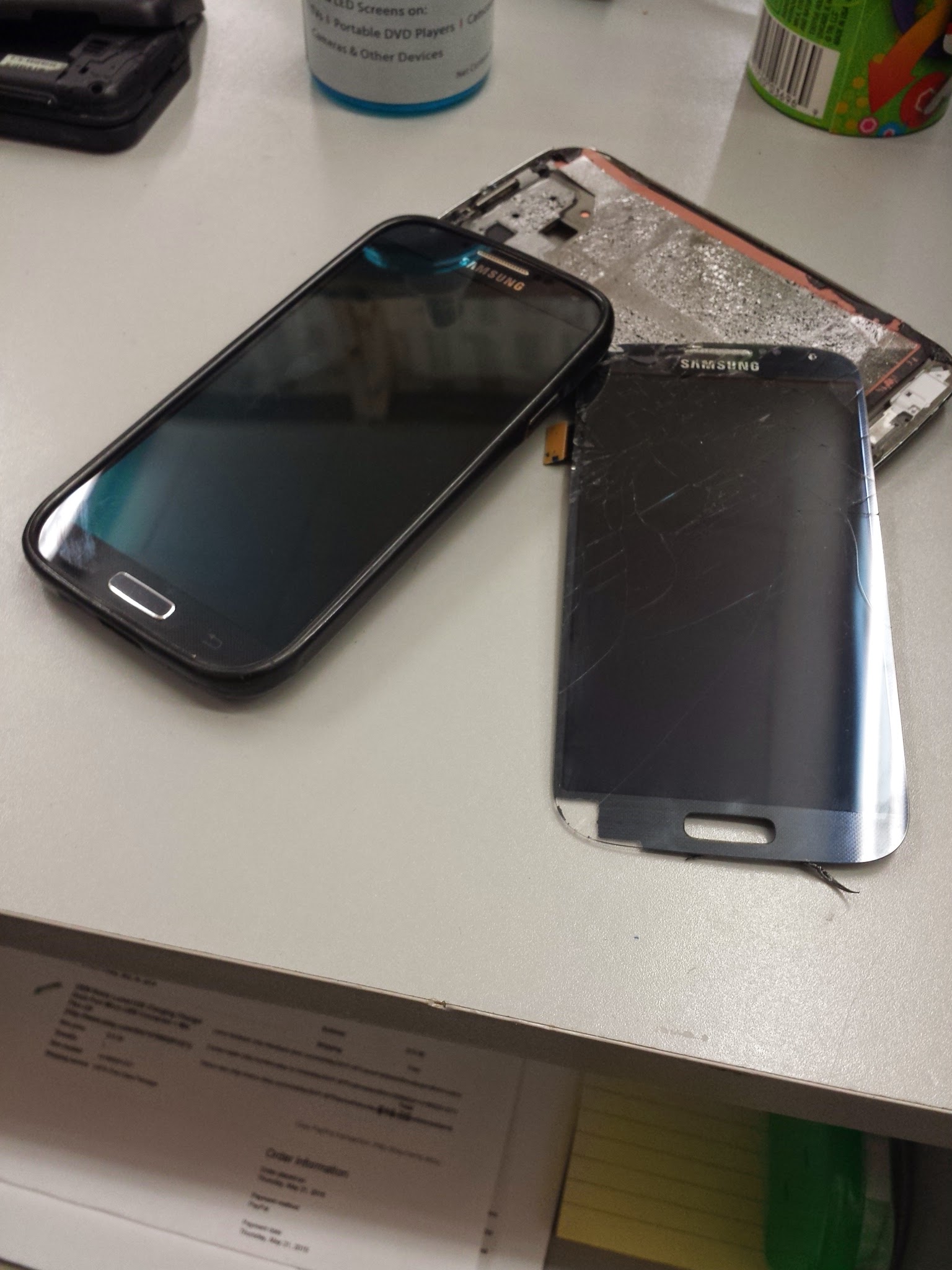 Samsung S5 before and after screen repair